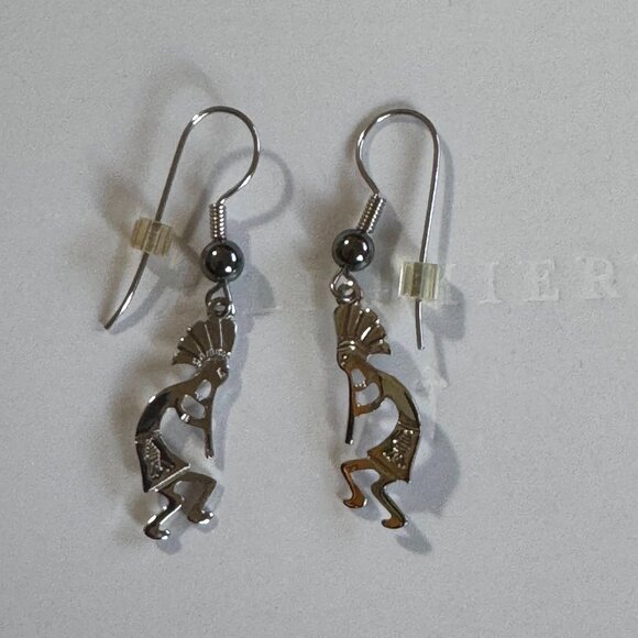 Kokopelli Native American Made Earrings - Picture 2 of 5